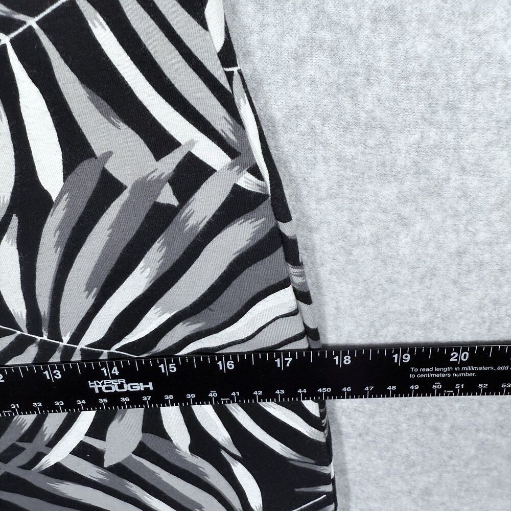 Old Navy T-Shirt Dress Women Sz M Black/Gray Palm Leaves Botanical Stretch - Picture 8 of 11